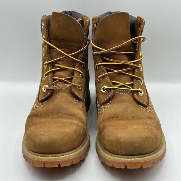TIMBERLAND Premium 6 Inch Waterproof Leather Boots Wheat Women Sz 7.5 $180 - Picture 3 of 8